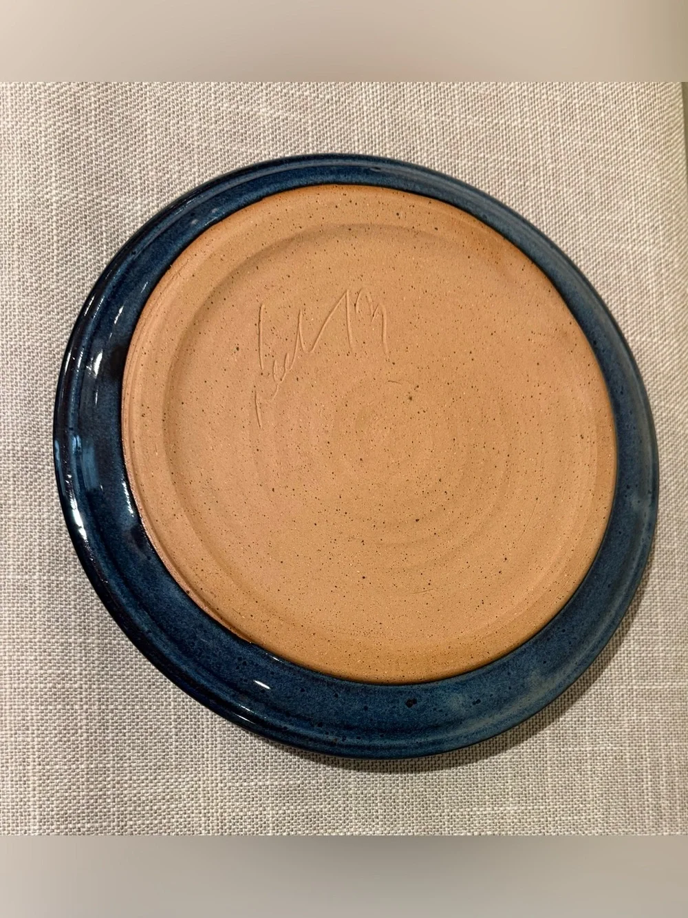 Handmade Studio Pottery Blue Glazed Appetizer Condiment  Relish Server Tray
